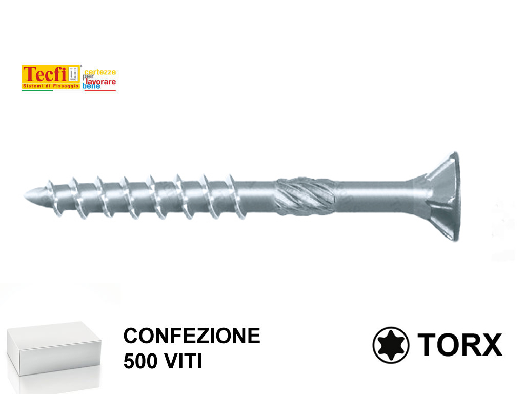 vite truciolare tsp impronta torx filetto parziale zincate pz500 tecfi.png Vite Truciolare Tsp Impronta Torx Tx20 Zincate pz. 500 mm.4,0 x varie lunghezze | Tecfi - immagine 1